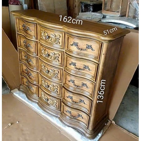 Cheswick : Tủ 15 Ngăn Kéo Lớn Hoa Văn , Giả Cổ